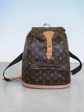 Louis Vuitton Montsouris Coated Canvas Leather GM Monogram Backpack